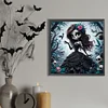 (40*40cm)Dark Skull Girl - Full Round Drill Diamond Painting