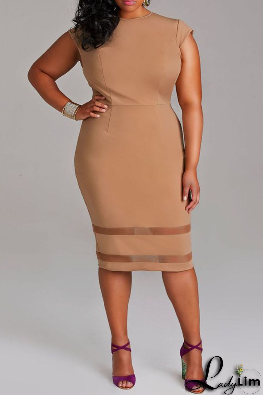 White Casual Elegant Solid Split Joint O Neck One Step Skirt Plus Size Dresses