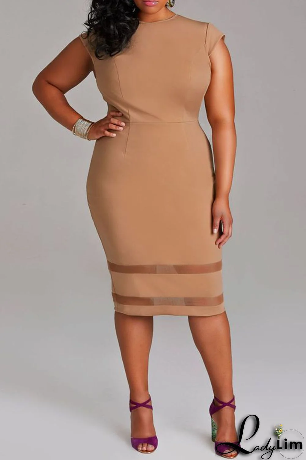 White Casual Elegant Solid Split Joint O Neck One Step Skirt Plus Size Dresses