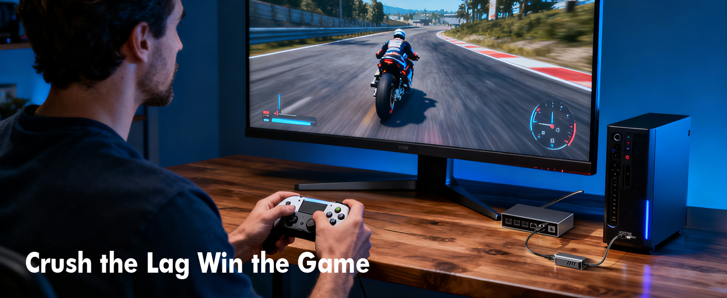 5Gbps network speed provides a better gaming experience and helps you win