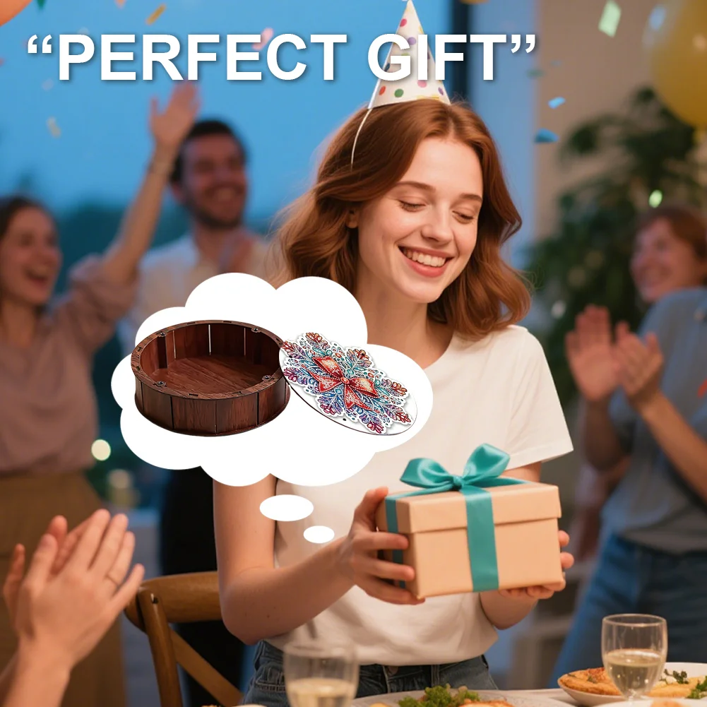 DIY Diamond Painting Storage Box Rhinestones Decorative Snack Case Kit (Bow)