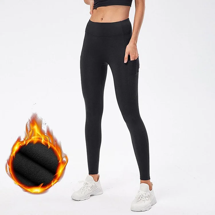 Women's Side Pockets Thermal Warm Leggings