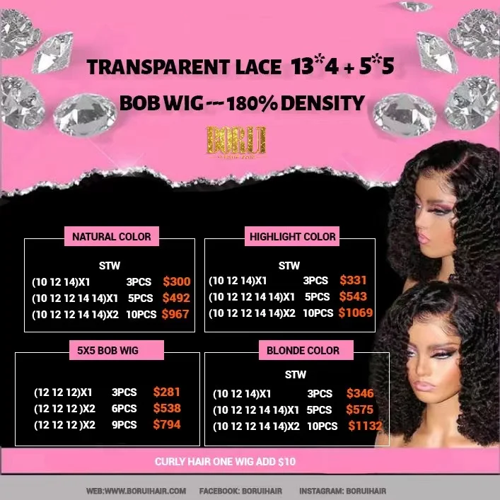 13x4 Lace Full Frontal Wholesale Deals Bob Wig Human Hair Free Part-Pre Plucked Hairline