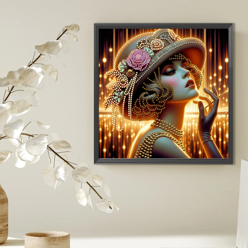 Diamond Painting - Partial Special Shaped Drill - Girl(Canvas|30*30cm)