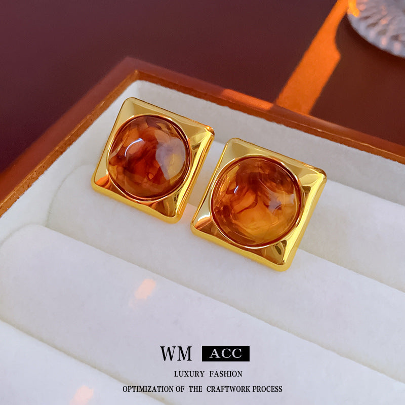 Luxurious Irregular Geometric Alloy Electroplating Earrings