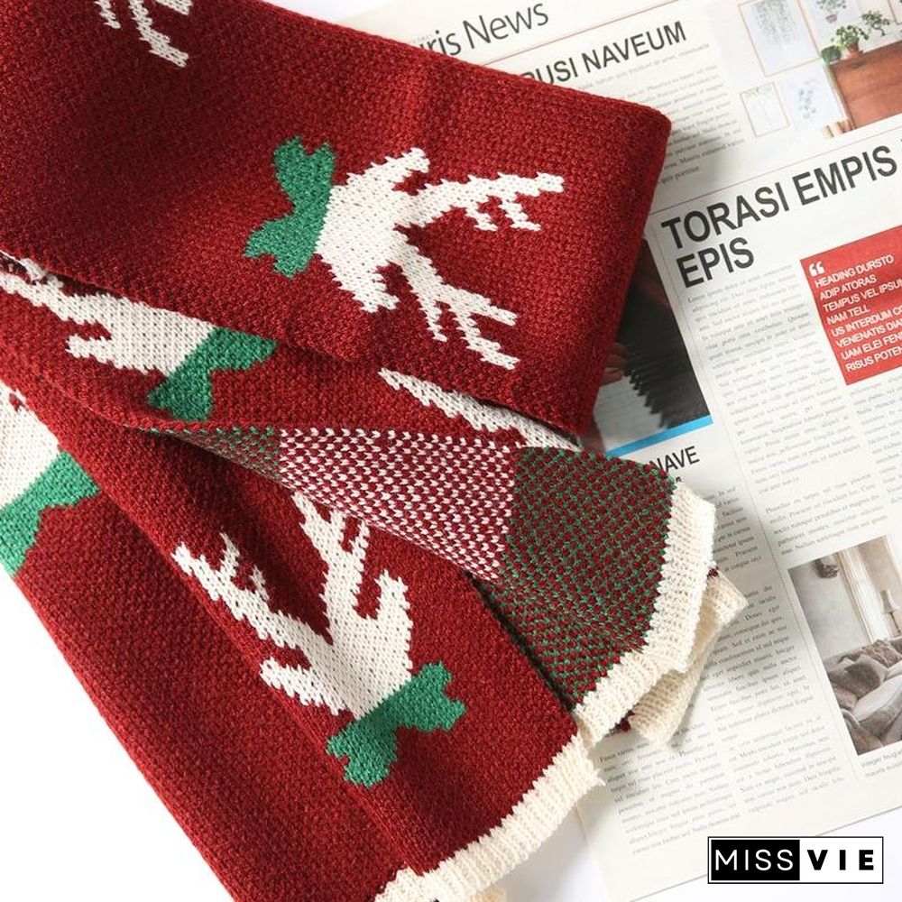 Elk Deer Horn Jacquard Scarf