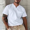 Men's Elastic Cotton Pocket Short Sleeve V-neck T-shirt by Inlyline