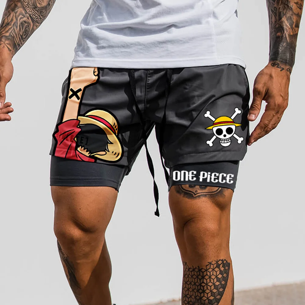 Unisex "anime Print" Anime Print Shorts Double Layer Functional Shorts