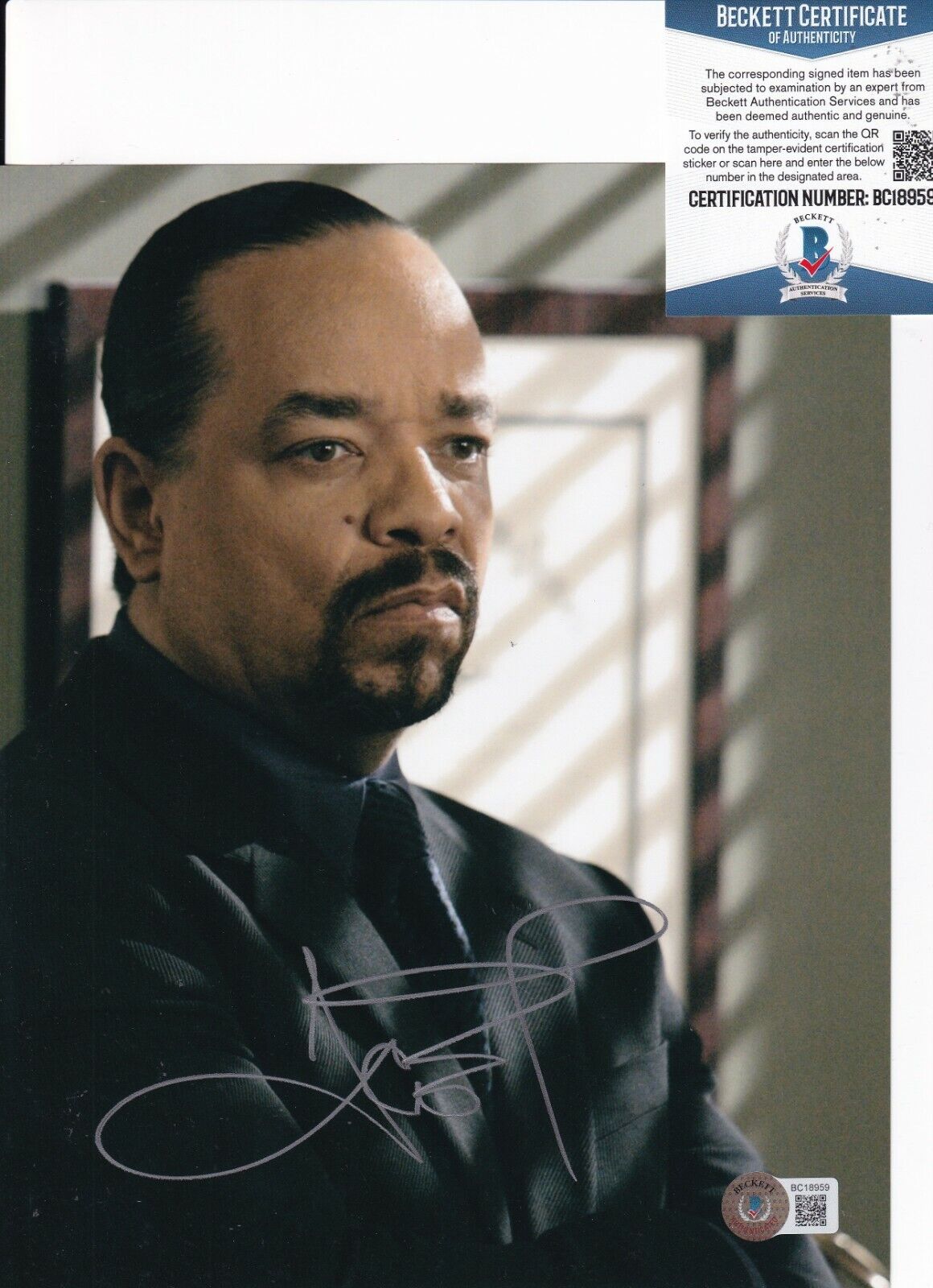 ICE-T signed (LAW & ORDER) autographed Odafin Tutuola 8X10 BECKETT BAS BC18959