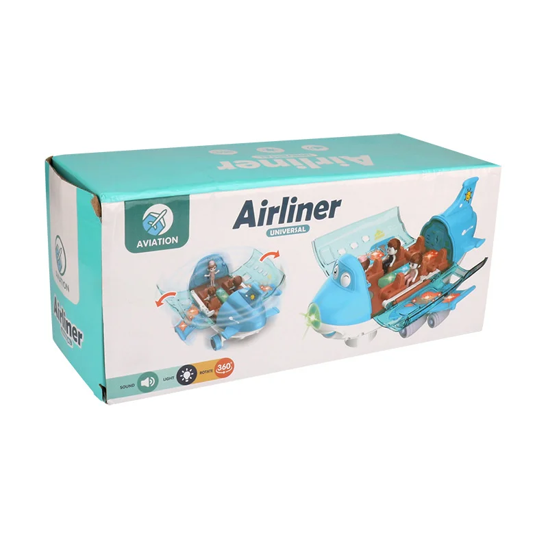 Toy Musical Universal Airplane With Passengers, Toys Model For Boys Kids Toddlers Gift Simulation Cargo Plane