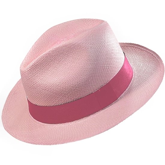 Fedora Sweet-Pink-Women handmade Panama Hats