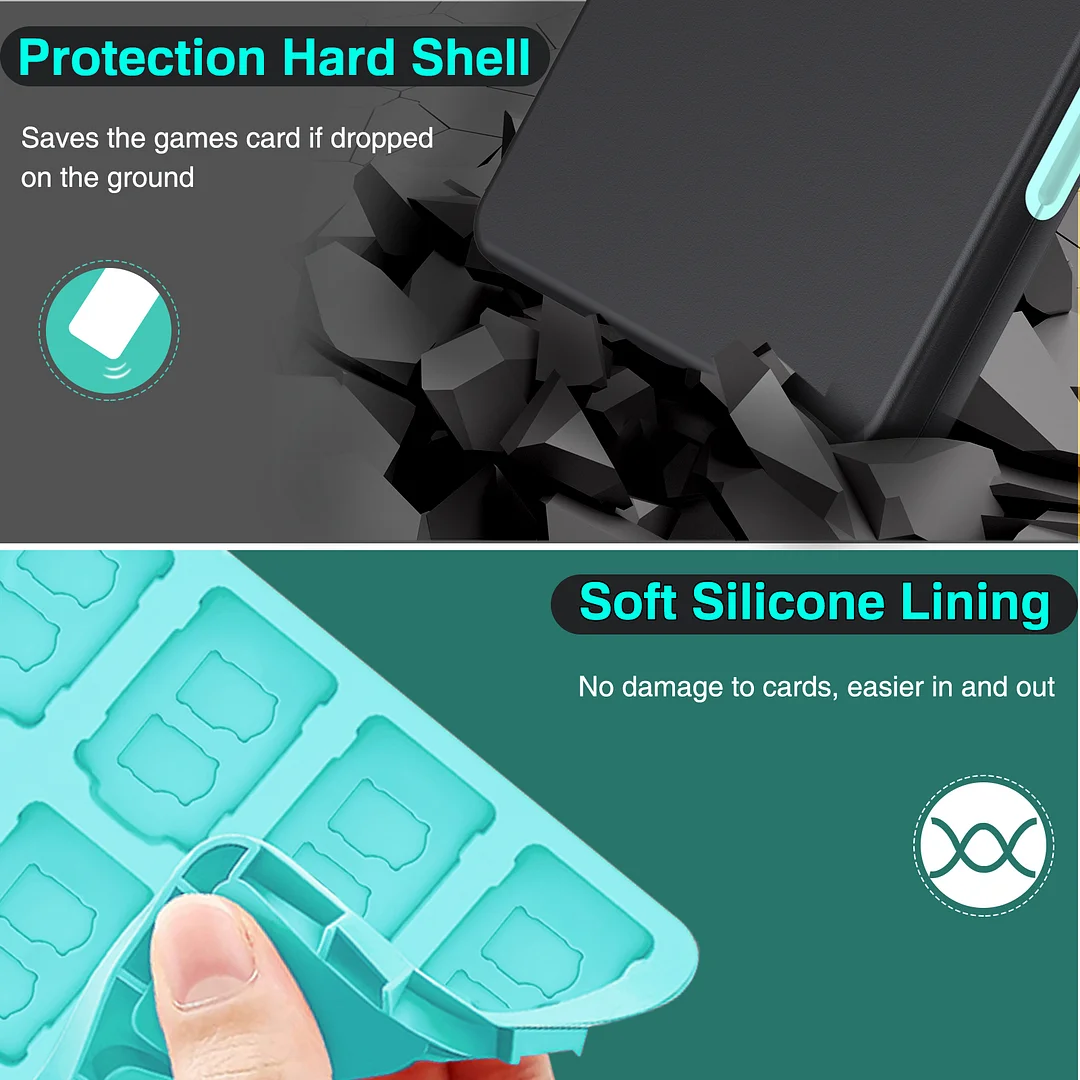 DinoFire Switch Game Holder for Nintendo Switch Game, Switch Game Card Case Holder with 36 Slots Switch Cartridge Case Storage with Magnetic Clip & Soft Lining