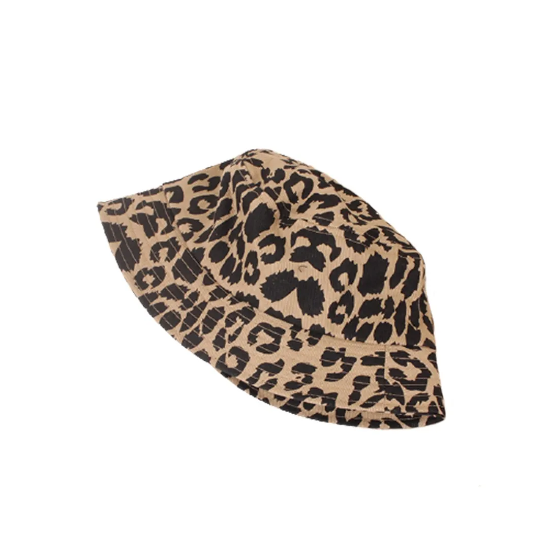Toddler Summer Bucket Hat, Cute Leopard Animal Pattern Short Brim UV Protection Fisherman Hat For 2-6Years Baby Girls Boys