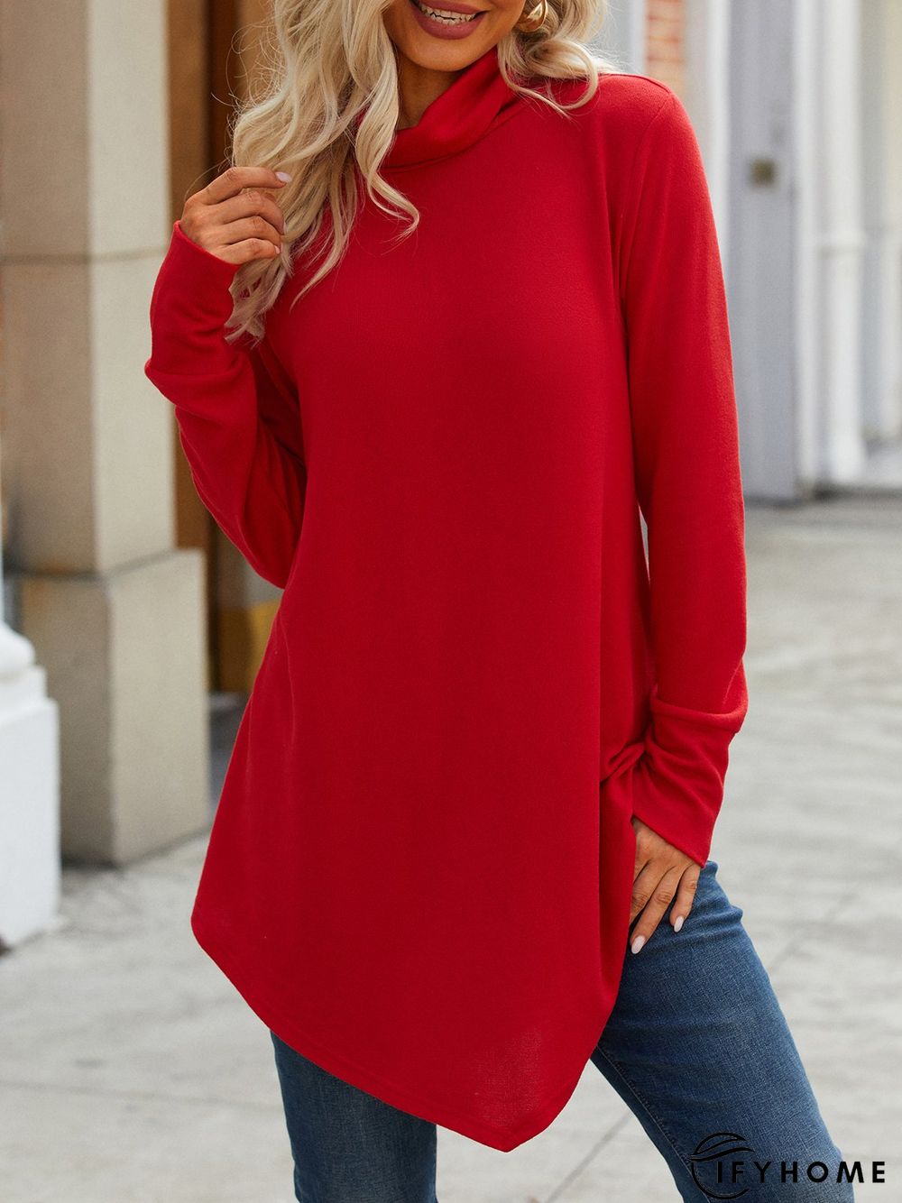Long Sleeve Casual Turtleneck Sweatshirt | IFYHOME