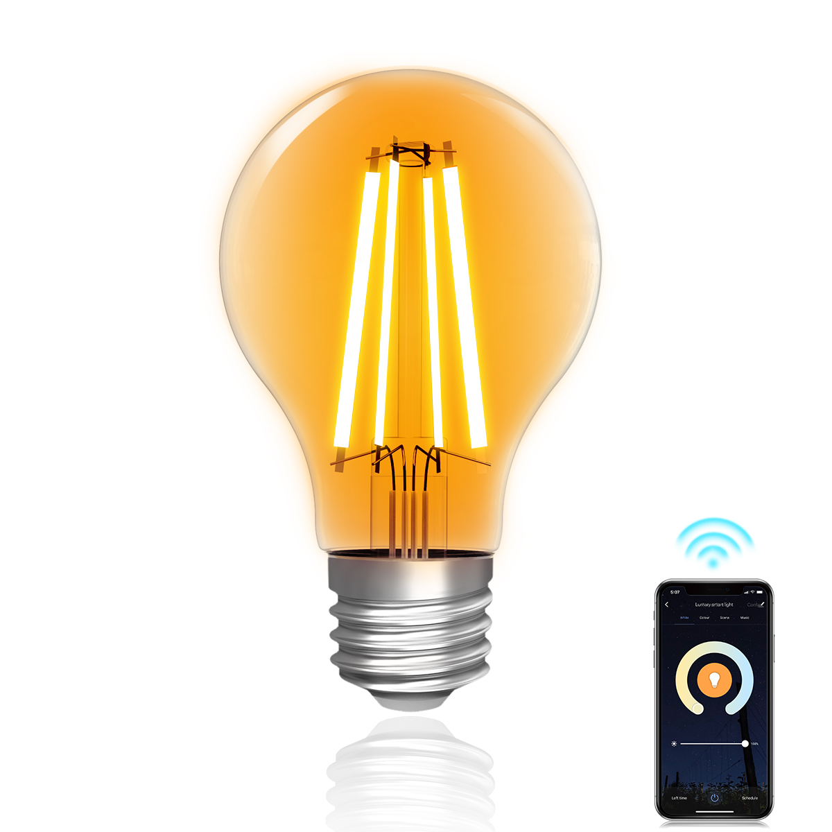 DEWLAN Glühbirne Alexa,Lumary WiFi Smart Edison Vintage Glühbirnen LED