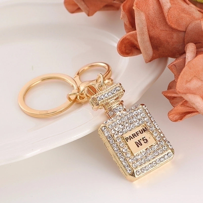 Fashion Letter Square Alloy Inlay Rhinestones Women’s Bag Pendant Keychain 1 Piece