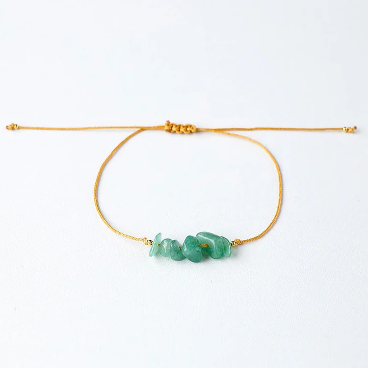 Olivenorma "Nature's Healing Wishes" Irregular Gemstone Braided Bracelet 
