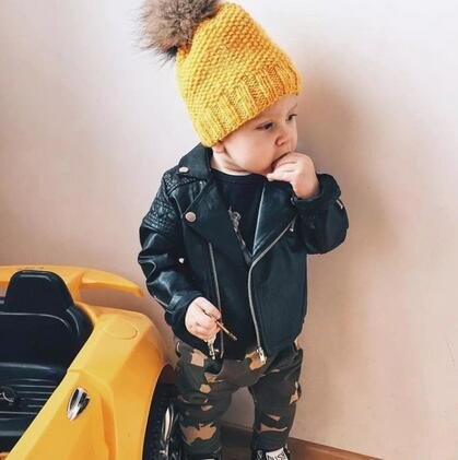 Boys PU jacket Spring Autumn children's Motorcycle leather 1-7 years old fashion color diamond quilted zipper girls coat cool