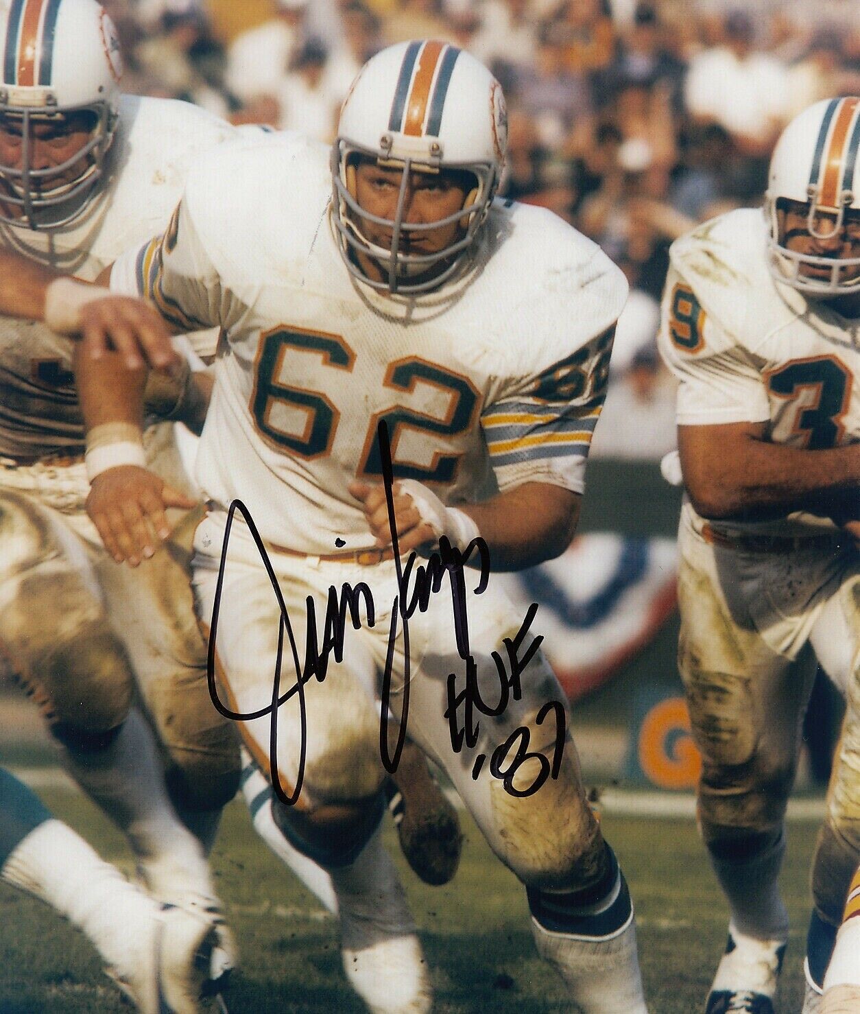 Jim Langer Autographed Signed 8x10 Photo Poster painting ( HOF Dolphins ) REPRINT