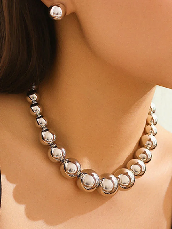 Beaded Solid Color Dainty Necklace  Accessories + Earrings Accessories 