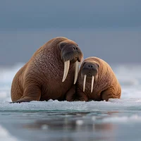 Walrus Mother and Pup - Diamond Painting