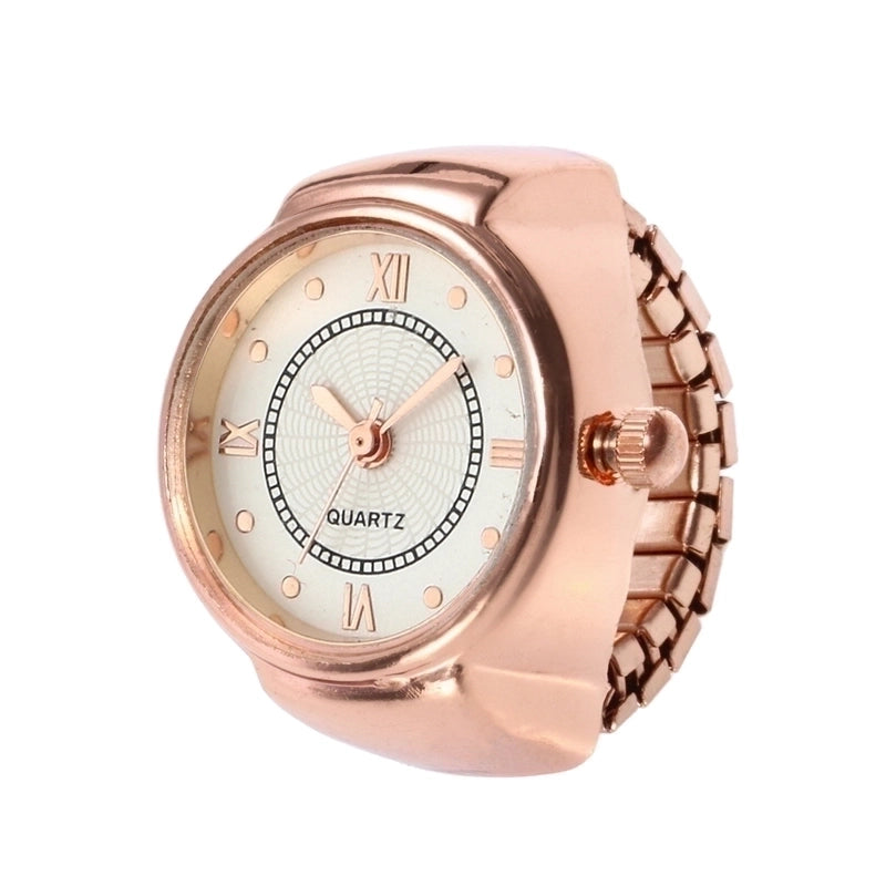 Casual Novelty Round Single Folding Buckle Ring Table Quartz Women’s Watches