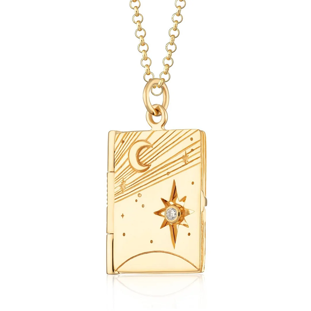 Women's Butterfly Shell Album Pendant Necklace