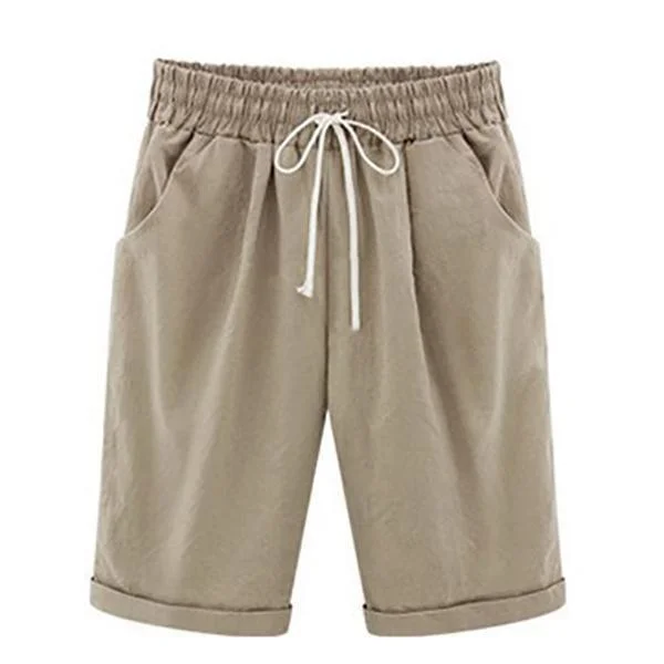 Plus Size Pockets Casual Shorts