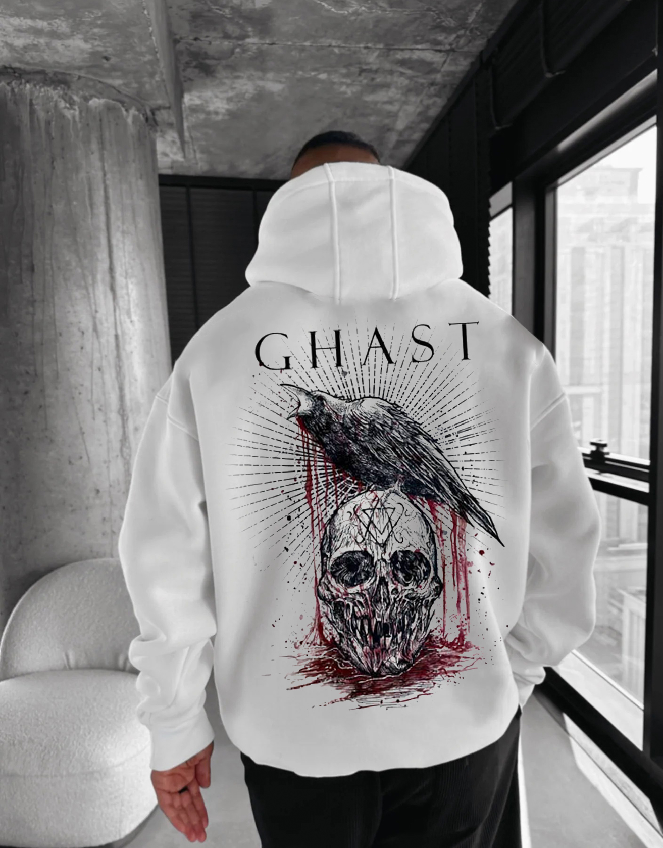 GHAST Raven Skull Hoodie / TECHWEAR CLUB / Techwear