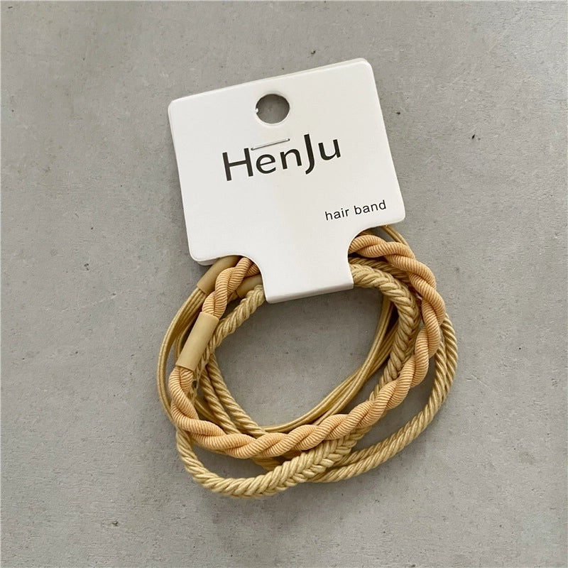Minimalist Solid Color Cloth Hair Tie 1 Set
