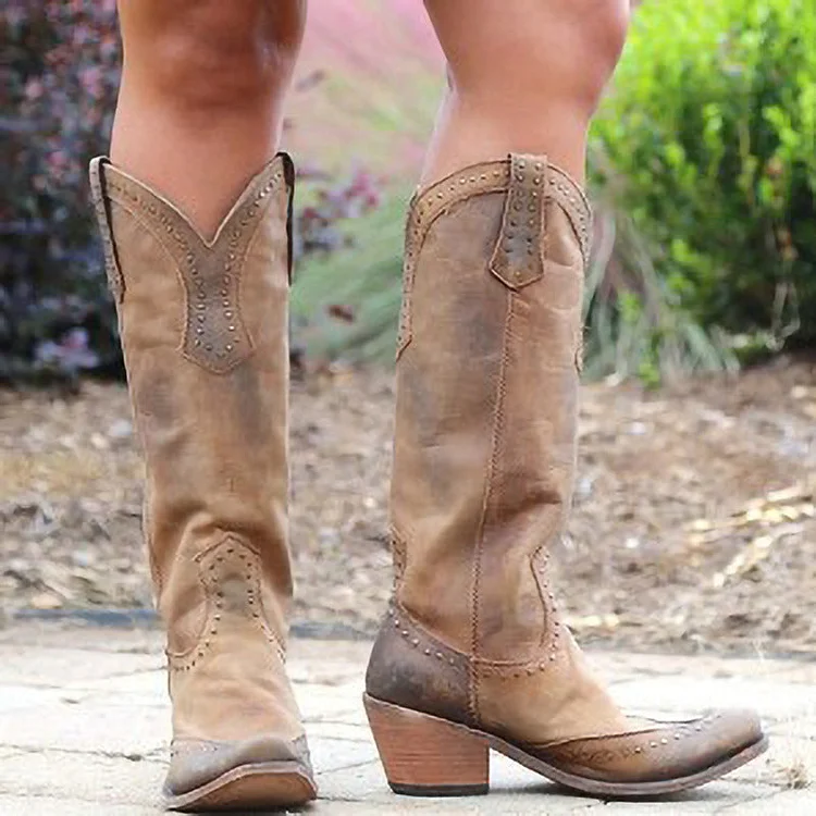 Coachella Festival Boots Plus Size 40-43 Boots Rivets Women's Retro Boots