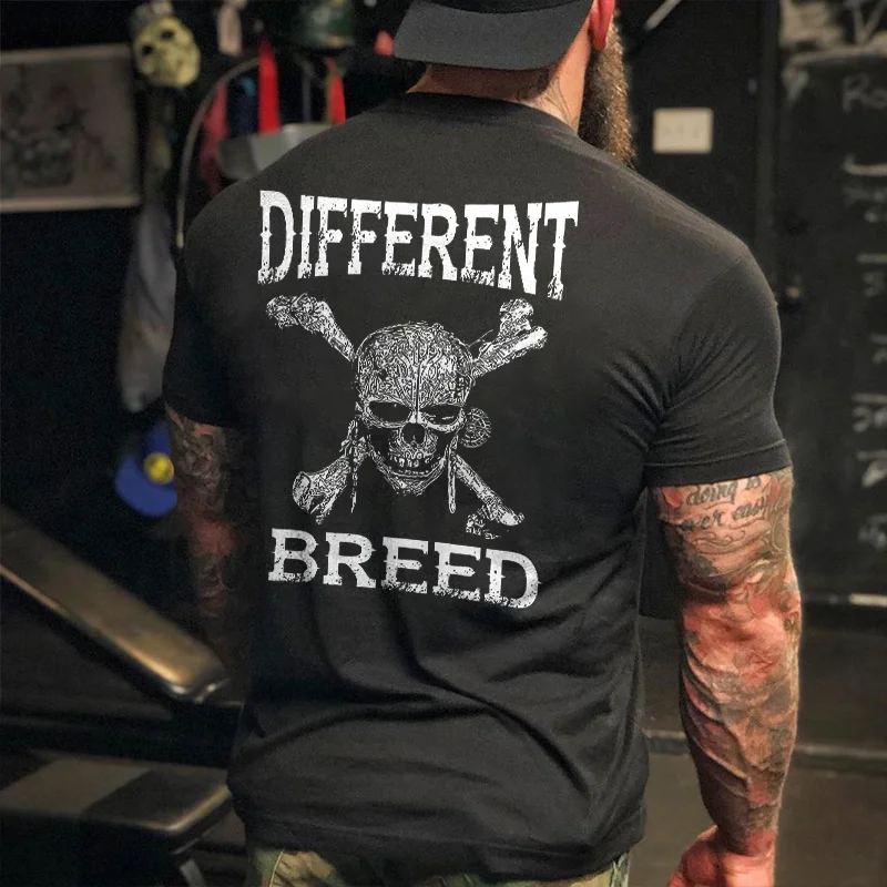 Livereid Different Breed Printed Skull Men's T-shirt - Livereid