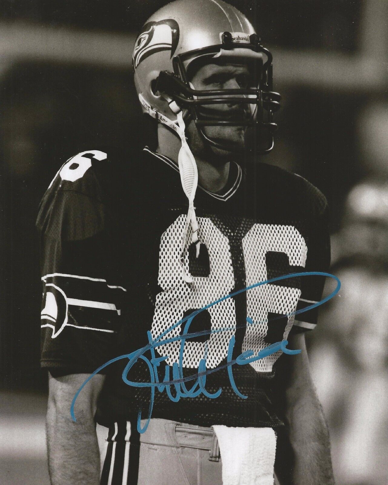 MIKE TICE SIGNED SEATTLE SEAHAWKS 8x10 Photo Poster painting w/COA