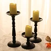 Minimal Black Metal 3PCS Candle Holders Set Home Event Table Decor