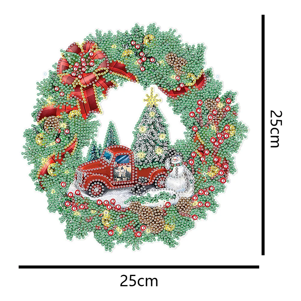 25cm DIY Christmas Wreath Art Acylic Crystal Rhinestone Hanging Crafts