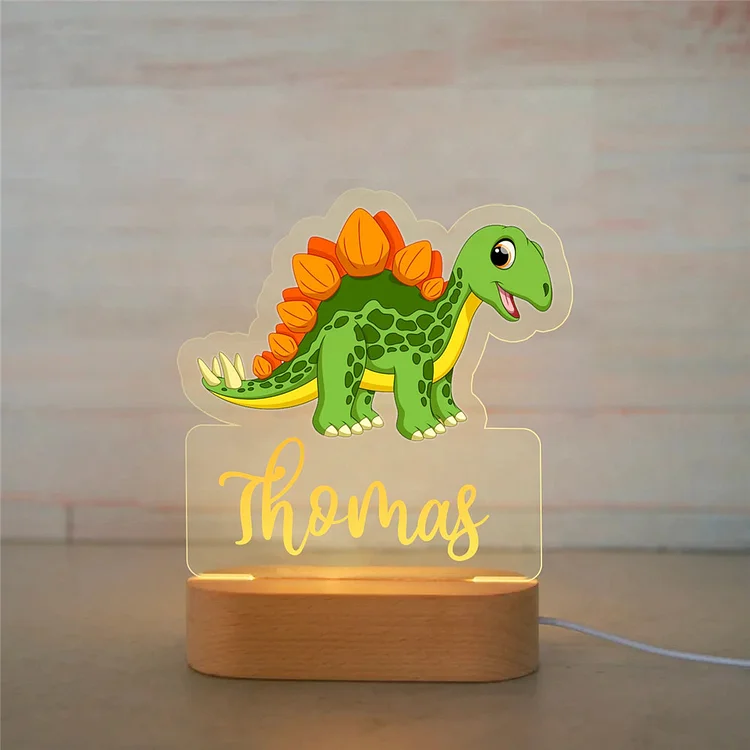 Personalized Dinosaur Night Light 3D Illusion Lamp for Kids