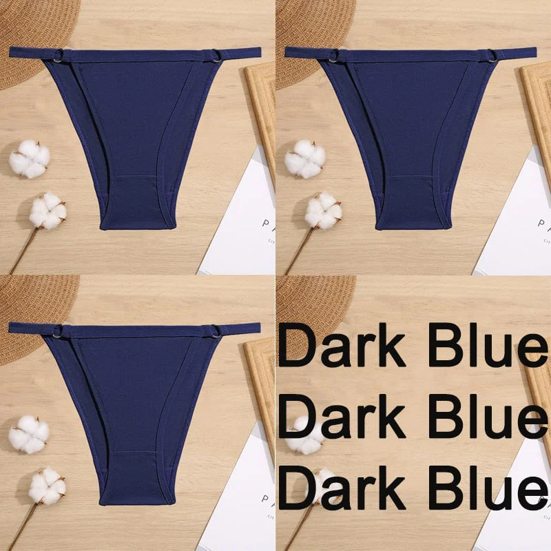3PCS/Set Cotton Panties Underwear Bikini Style Women's Lingerie Sexy Panties Female Underpants Design Waist Band Briefs Pantys