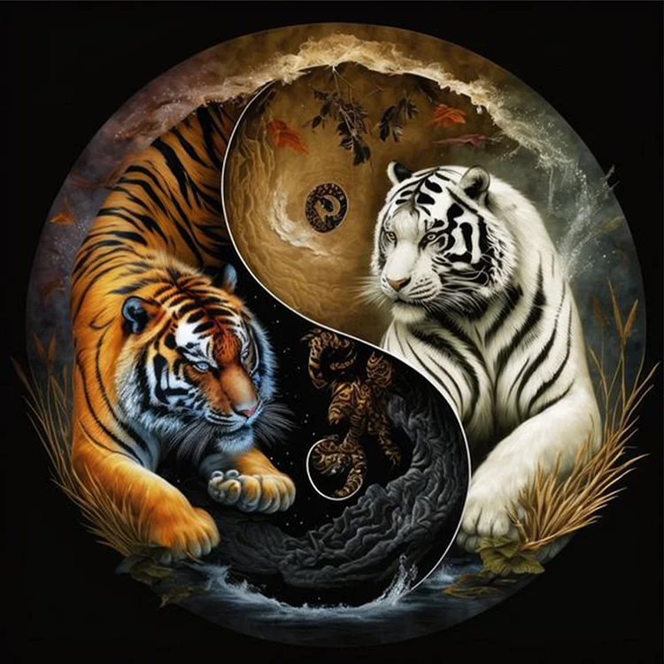 Huacan Brand - Tai Chi Tiger - Printed Cross Stitch 11CT 40*40CM
