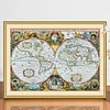 (Big Size) World Map - 11CT Stamped Cross Stitch 90*66cm/35.43*25.98in(Brand)