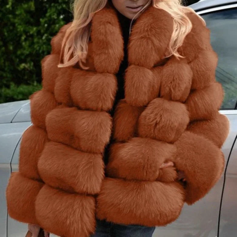 Faux Fur Coat for Women Oversized Furry Short Jacket with Hood Cropped Faux Fur Coat