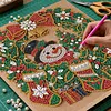 Wreath Snowman DIY Special Shaped Drill Diamond Painting Kit Framed 20x20cm