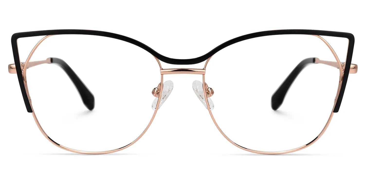 Marianne Schwarz-Gold Cateye Brille Schwarz-Gold