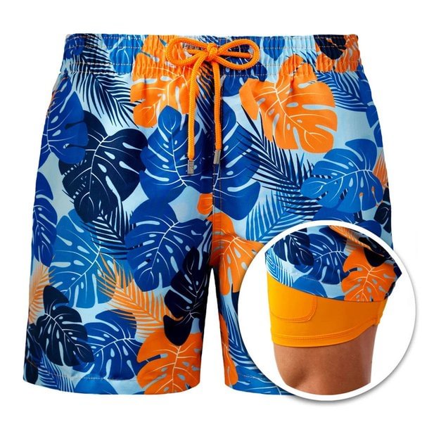 Blue Jungle - Double-layer beach pants