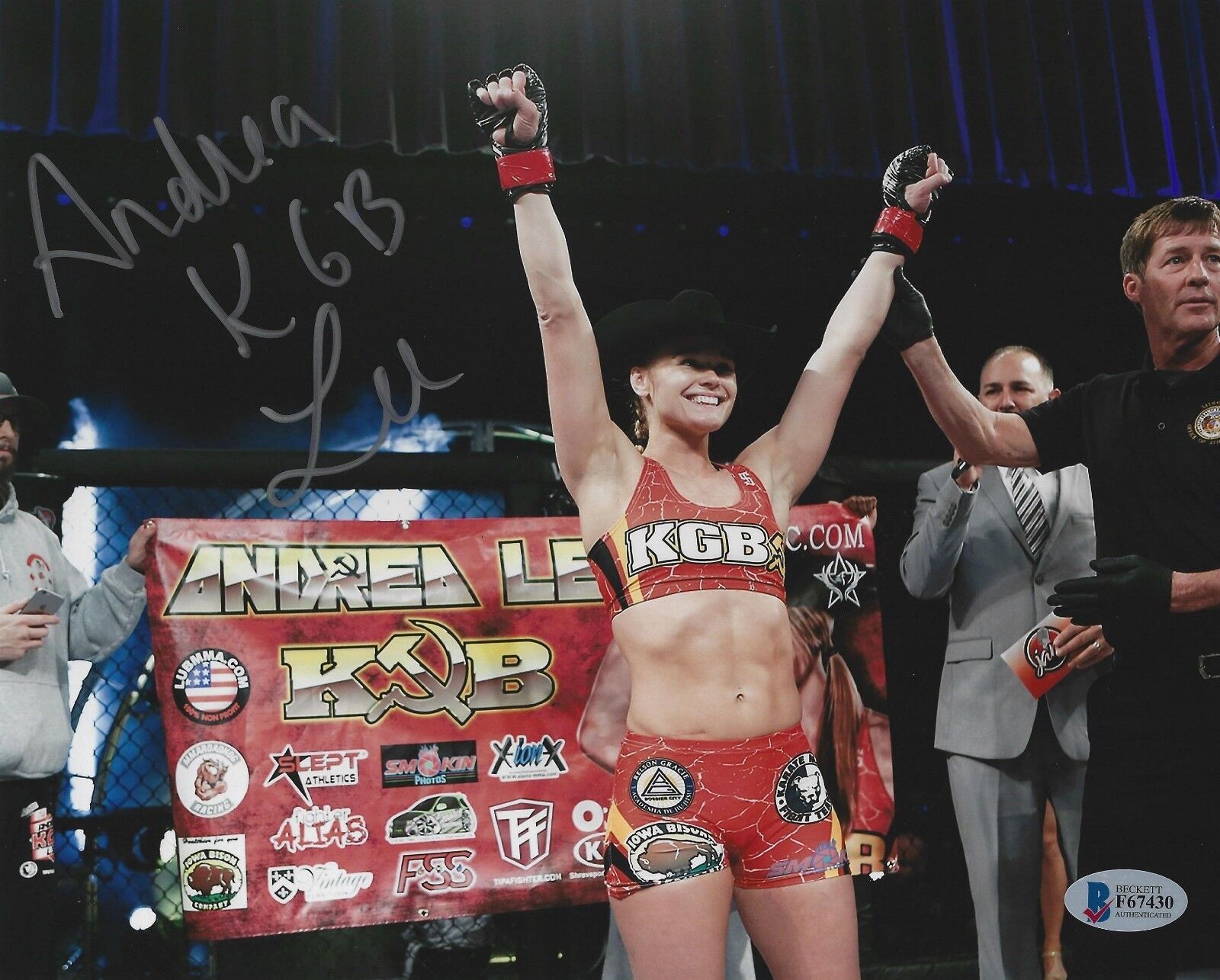 Andrea KGB Lee Signed UFC 8x10 Photo Poster painting BAS Beckett COA Invicta Picture Autograph 2