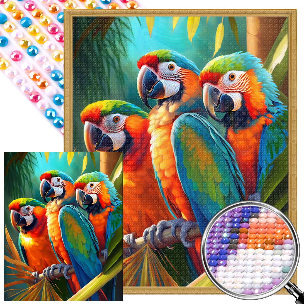 AB Diamond Painting - Full Round Drill - Parrot(Canvas|45*55cm)