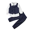 Kids Toddler Baby Boy Autumn Spring Long Sleeve Button Tie T-shirt Tops+Pants Gentleman Outfits 3PCS - honeylives