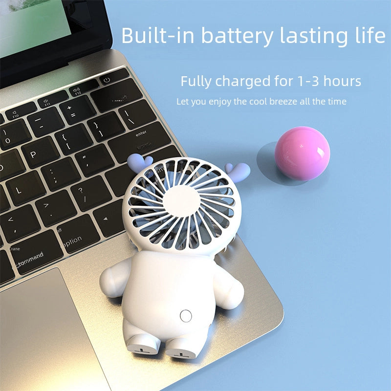 New Kitty Portable Mini Small Fan Student Handheld Small Fan Internet Celebrity Desktop USB Pocket Electric Fan