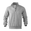 Men's Casual Jacquard Stand Collar Half Zip Wool Sweatshirt by Inlyline