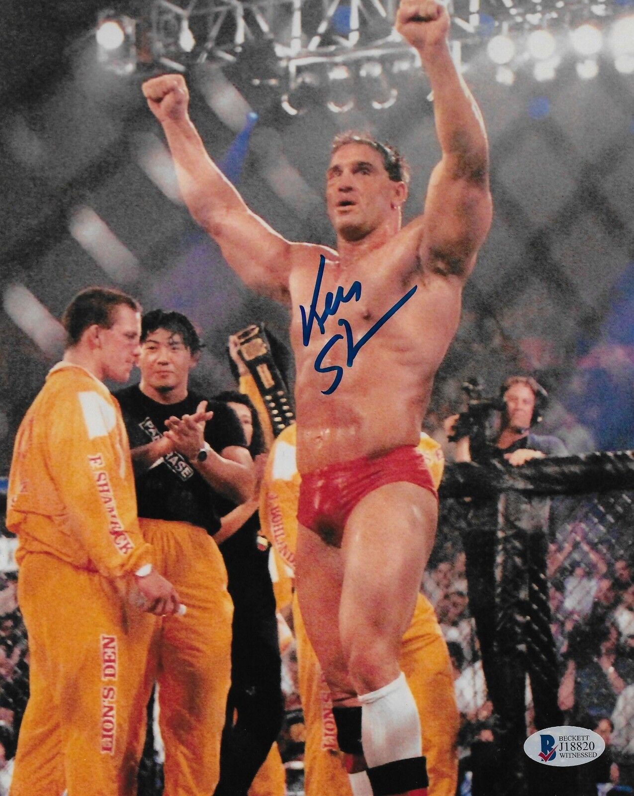 Ken Shamrock Signed 8x10 Photo Poster painting BAS Beckett COA UFC Belt Picture Autograph 7 6 7