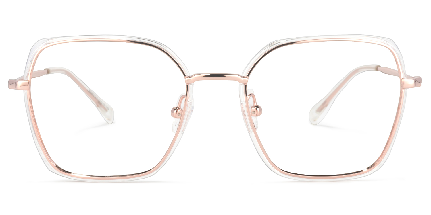 Natalee Gold Kristall Quadratisch Brille Gold